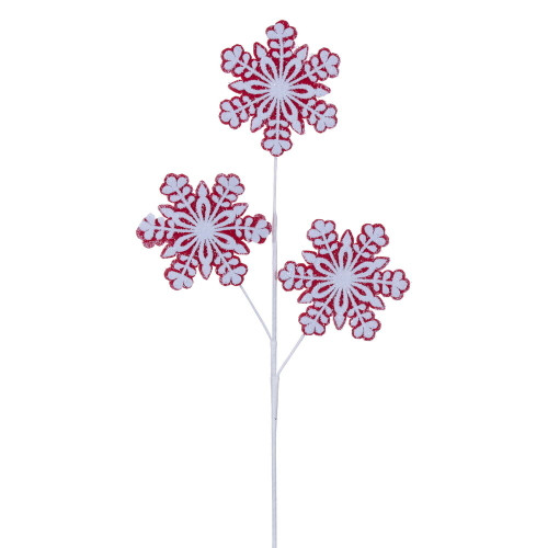 VIC-RG233203 - 26.5" Red Snowflake Spray, 6-Pack - Vickerman