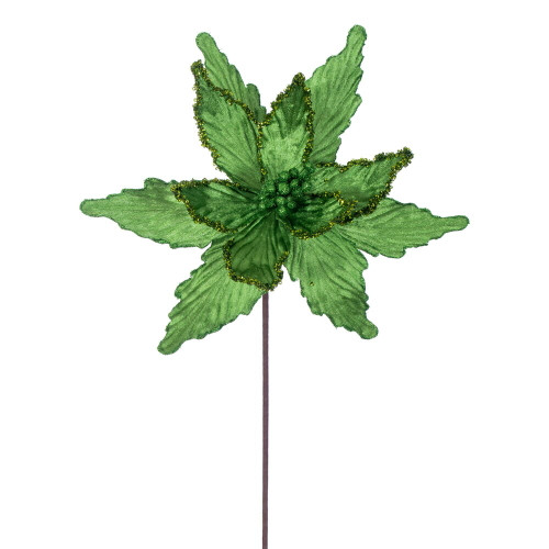 VIC-RG234904 - 21.5" Green Poinsettia 12" Flower, 6-Pack - Vickerman