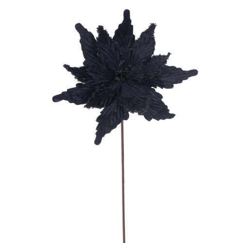 VIC-RG234917 - 21.5" Black Poinsettia 12" Flower, 6-Pack - Vickerman