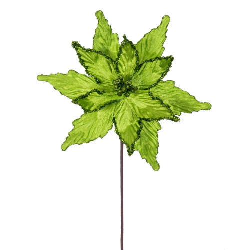 VIC-RG234973 - 21.5" Lime Poinsettia 12" Flower, 6-Pack - Vickerman