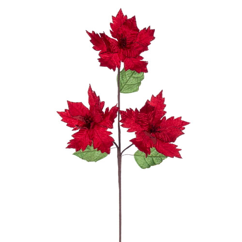 VIC-RG241703 - 26" Red Velvet Trio Razor 6" Flower, 3-Pack - Vickerman