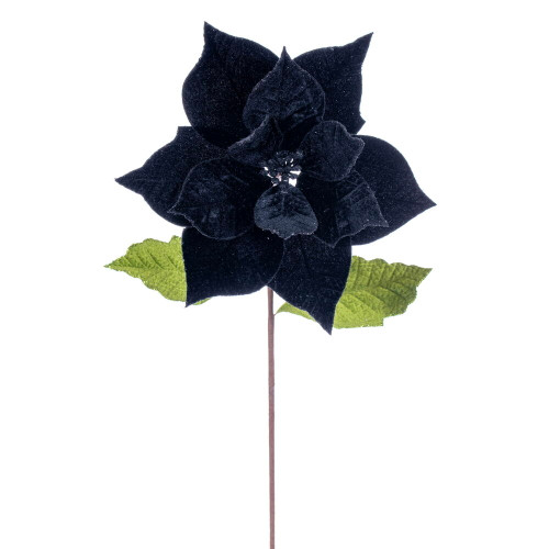 VIC-RG242117 - 20" Black Classic Velvet 12" Flower, 4-Pack - Vickerman