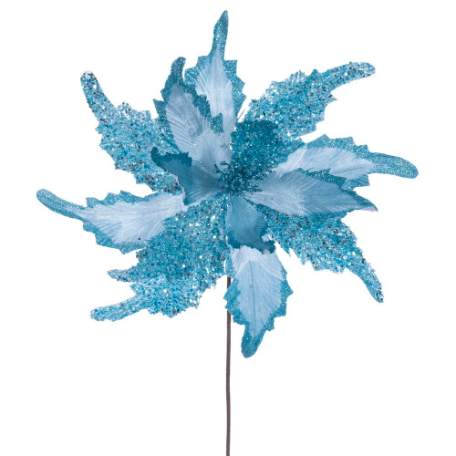 VIC-RG242532 - 20" Baby Blue Grand Velvet 18" Flower, 2-Pack - Vickerman