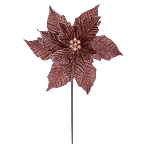 VIC-RG242976 - 20" Mocha Velvet Razor 12" Flower, 4-Pack - Vickerman