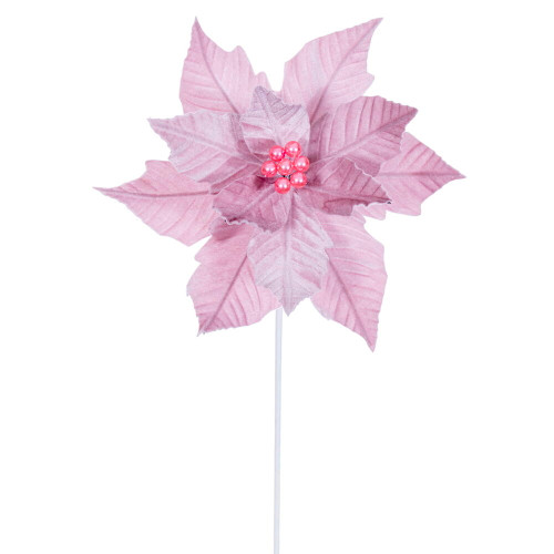 VIC-RG242979 - 20" Pink Velvet Razor 12" Flower, 4-Pack - Vickerman