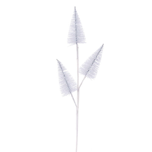 VIC-RX230311 - 20" White Glitter Cone Tree Spray, 6-Pack - Vickerman