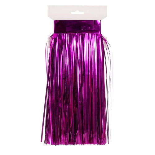 VIC-RX241070 - 10' x 12" Fuchsia Tin Icicle Curtain 4Pk - Vickerman