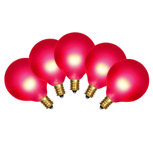 VIC-V401913 - 15 Lights Satin Red G50/e12 EC Set/Green Wire 12"Sp - Vickerman
