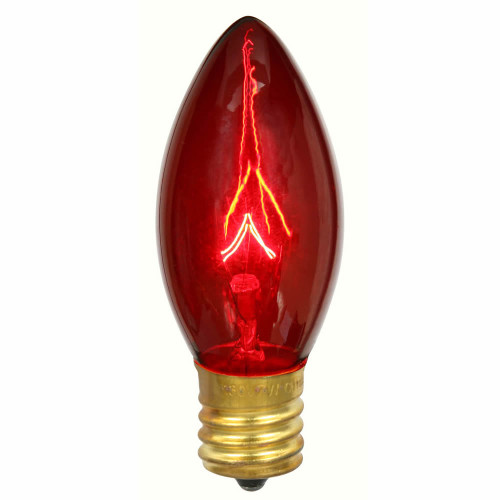 VIC-V472133-25 - C9 Transparent Red 7W 130V Bulb 25Bx - Vickerman