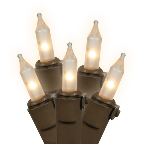 VIC-W4B1015 - 100 Lights Fwhite/Brown Wire EC Lock Set 4"Sp 33'L - Vickerman