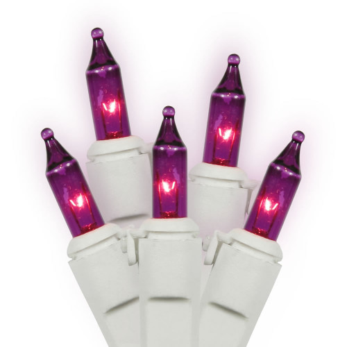 VIC-W4W0506 - 50 Lights Purple/Warm White EC Lock Set 4"Sp 16'L - Vickerman