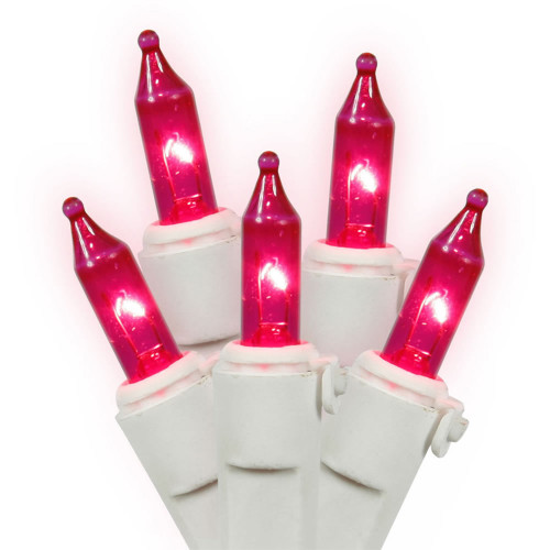 VIC-W4W0508 - 50 Lights Pink/Warm White EC Lock Set 4"Sp 16'L - Vickerman