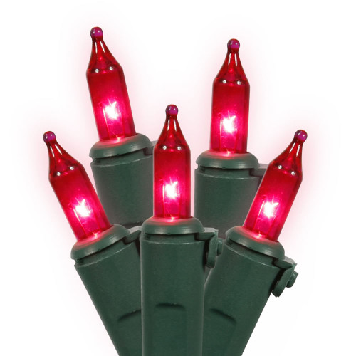 VIC-W5G0458 - 50 Lights Pink/Green Wire EC Lock 5.5"Sp 23'L Bulk - Vickerman