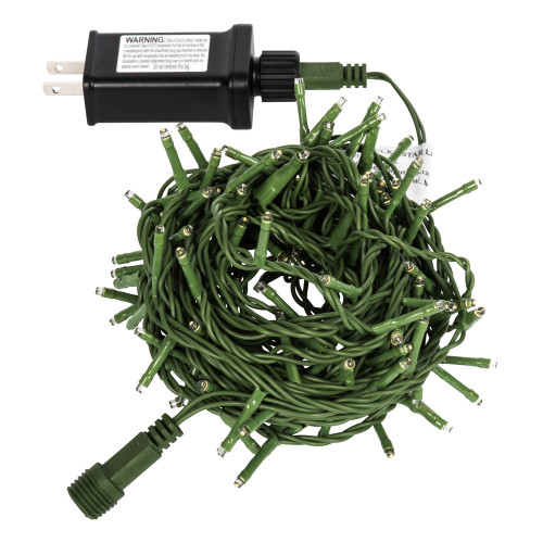 VIC-X17G241 - 144 Lights LED Wm White Cluster Set Green Wire E-C 24'L - Vickerman
