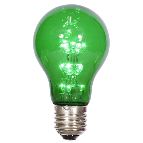 VIC-XA19T14 - A19 LED Green Transparent Bulb E26 Nickel Base - Vickerman