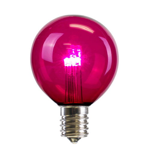 VIC-XG50T19 - G50 LED Pink Transparent Bulb E17 Nickel Base - Vickerman
