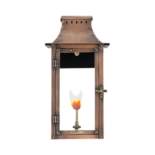 BB-19G - Breaux Bridge 19" Gas Copper Wall Lantern - Aged Copper - Primo Lanterns