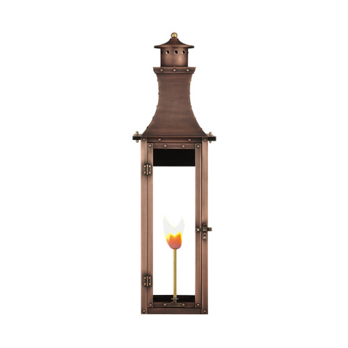 BP-30G - Bishop 30" Gas Copper Wall Lantern - Aged Copper - Primo Lanterns
