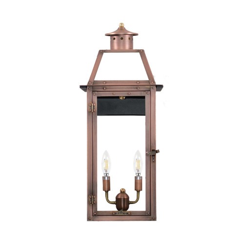 BV-20E - Bienville 20" Electric Copper Wall Lantern - Aged Copper - Primo Lanterns