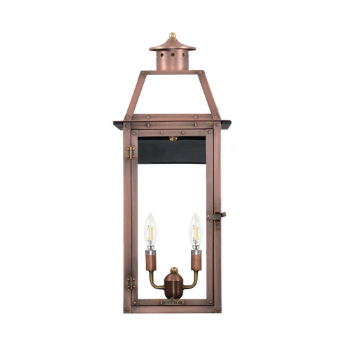 BV-25E - Bienville 25" Electric Copper Wall Lantern - Aged Copper - Primo Lanterns