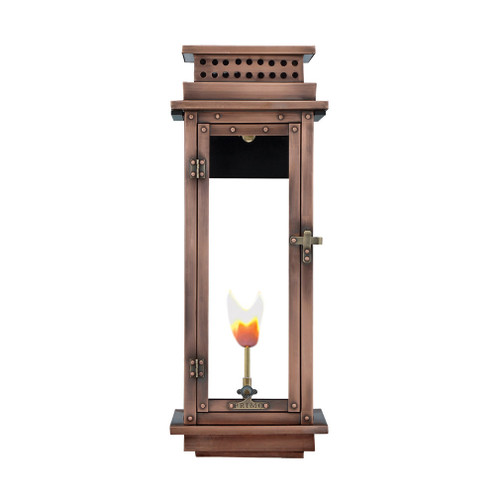 NV-19G - Nouveau 19" Gas Copper Wall Lantern - Aged Copper - Primo Lanterns