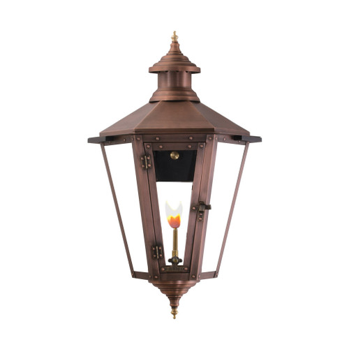 NW-32G - Nottoway 32" Gas Copper Wall Lantern - Aged Copper - Primo Lanterns