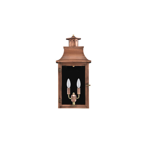 RL-21FE - Royal 21" Flat Electric Copper Wall Lantern - Aged Copper - Primo Lanterns