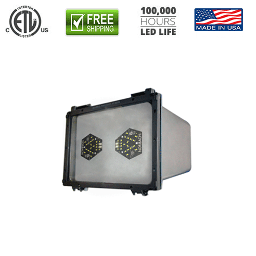 42w LED, 9" Floodlight, 120-277v, 6258 Lumens, 100-200w HID Replace, USA Made