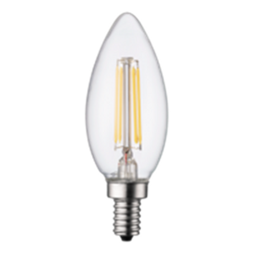 4w LED F10 Filament, 2200K, 40w equal, 295 Lumens, 74 lm/w, 80 CRI, E12 Base, Dimmable, 24 month warranty, FF11D4022KE12C | Quality Light Source for 5.5 at Lightingandsupplies.com