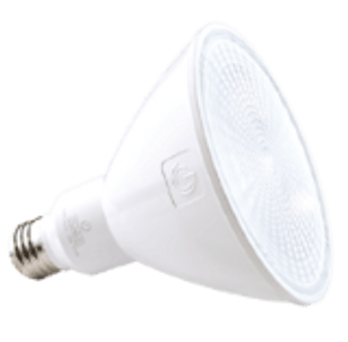 17w LED PAR38, 120w Equal, 2700K, 1150 Lumens, 68 Lm/w, 120V, E26 Base, White Finish, 90 CRI, 15å¡ Beam Angle, 50 ,000 Hour Life, Energy Star, 17PAR38DIM/927SP15 | Green Creative for 37.16 at Lightingandsupplies.com