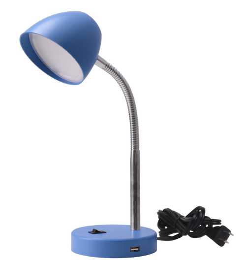 3.5w LED Desk Lamp, 25W Inc. Equal, 220 lumens, 3000 Kelvin, 120v, 80 CRI, 63 lm/w, Energy Star, T20, 5yr Warranty, ML7L4USB30BL | Maxlite for 22.5 at Lightingandsupplies.com