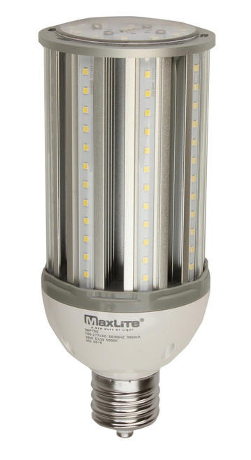 36W LED Post Top, Equal 150W HID, 4500 lumens, 5000 Kelvin, EX39 Base, 120-277v, 82 CRI, 125 lm/w, DLC, 5yr Warranty, 36PT50 | Maxlite for 70 at Lightingandsupplies.com