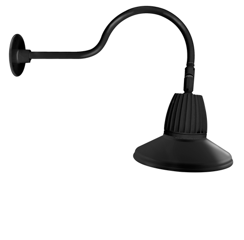 Gooseneck Style1 13W Warm LED Straight Shade Black