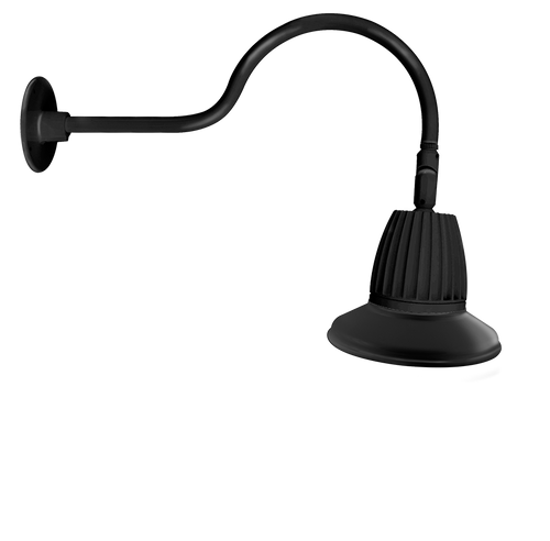 Gooseneck Style1 26W Warm LED 11 St Shade Spot Refl Black