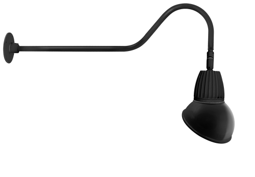 Gooseneck Style2 13W Neutral LED 11 Ad Shade Spot Refl Bk