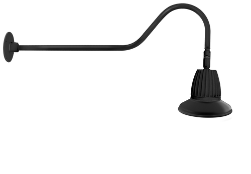 Gooseneck Style2 13W Warm LED 11 St Shade Rect Refl Black