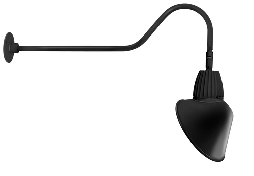 Gooseneck Style2 26W Warm LED 15 Ac Shade Spot Refl Black