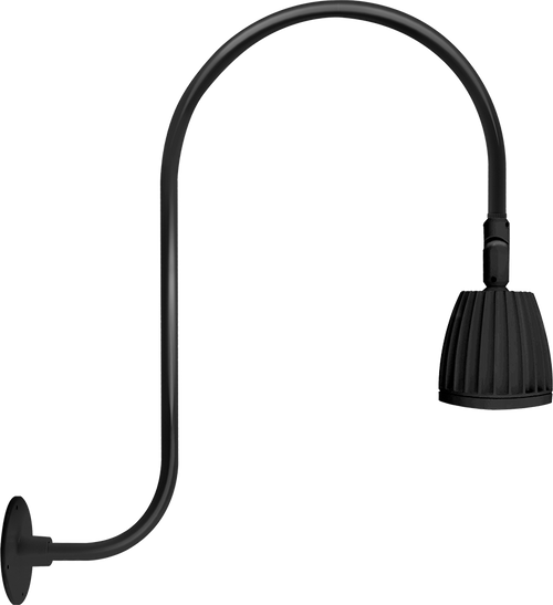 Gooseneck Style3 13W Neutral LED No Shade Rect Refl Black