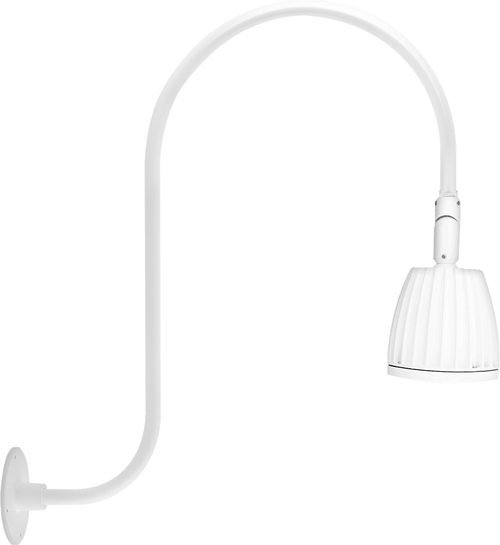 Gooseneck Style3 13W Neutral LED No Shade Rect Refl White