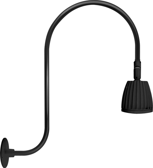 Gooseneck Style3 13W Warm LED No Shade Spot Refl Black