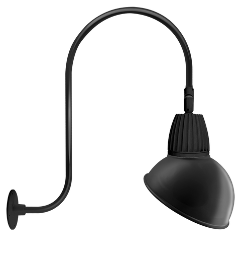 Gooseneck Style3 26W Warm LED 15 Angled Dome Shade Black