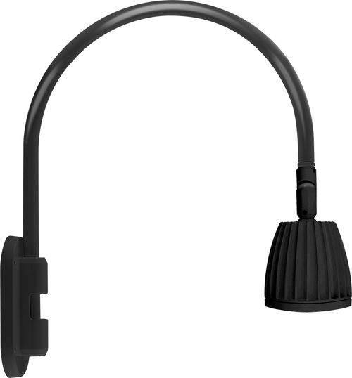 Gooseneck Style4 26W Warm LED No Shade Rect Refl Black