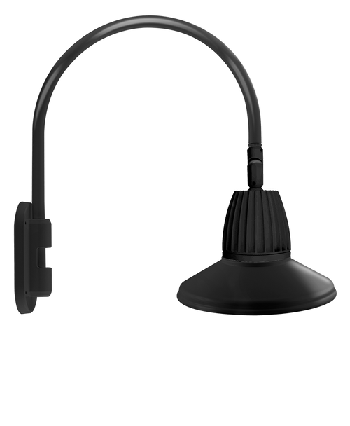 Gooseneck Style4 26W Warm LED 15 St Shade Rect Refl Black