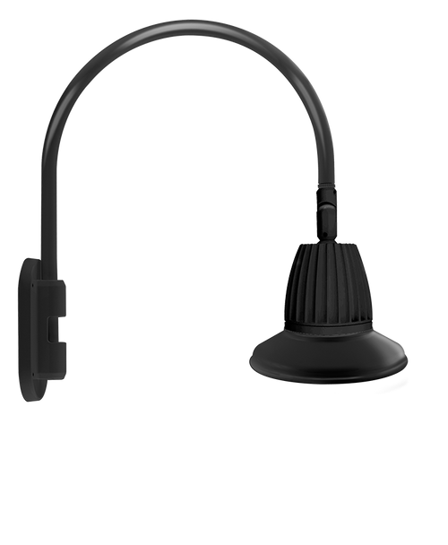 Gooseneck Style4 26W Warm LED 11 Straight Shade Black