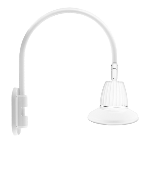 Gooseneck Style4 26W Warm LED 11 Straight Shade White