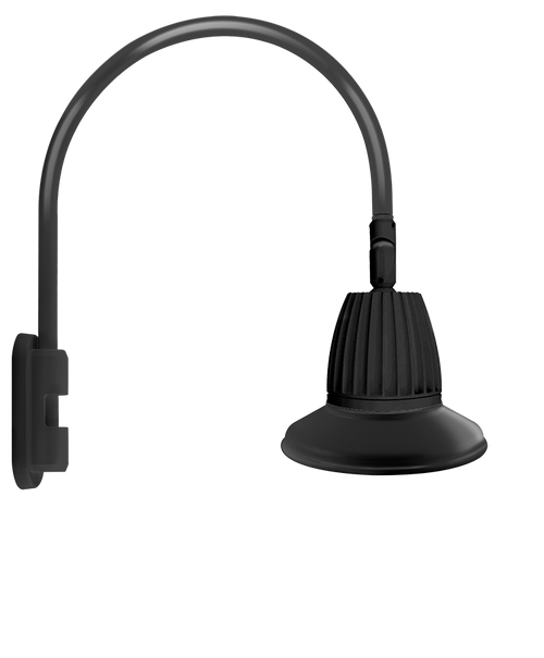 Gooseneck Style5 26W Warm LED 11 St Shade Rect Refl Black