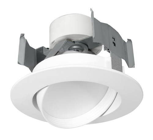 RAB Lighting DLED4AR11YN Retrofit Downlight 4 Round Adjustable 11W LED 3500K White, 3500K Warm Neutral, 50000 Hour Life, DLED4AR11YN or RAB