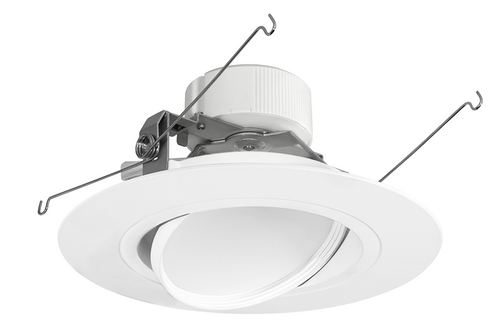RAB Lighting DLED6AR14YN Retrofit Downlight 6 Round Adjustable 14W LED 3500K White, 3500K Warm Neutral, 50000 Hour Life, DLED6AR14YN or RAB