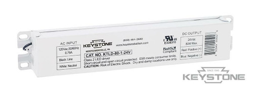 Keystone Tech KTLD-80-1-24V LED Driver, Speed Dial, 80W Max, 12V Output, 120, KTLD-80-1-24V or Keystone