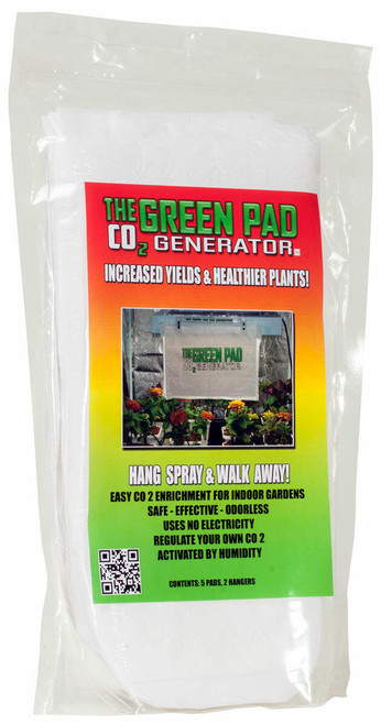 Hydrofarm GP6050 Green Pad CO2 Generator, pack of 5 pads w/2 hangers GP6050 or The Green Pad